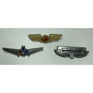 Airline Pins for Kids From the 1980's: TWA, American, Southwest Plastic Lot of 3
